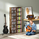 HOMCOM 260 Narrow CD Storage Unit - Rustic Brown