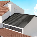 Outsunny Set of 12 Corrugated Steel Roof Sheet Panels - Black