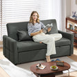 HOMCOM Three-Way Two-Seater Sofa Bed - Charcoal Grey