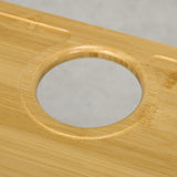 HOMCOM Portable Bamboo Top Wine and Glass Picnic Table