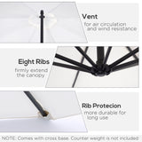 Outsunny 3m Banana Umbrella Parasol, Offset Cantilever Parasol Umbrella with Cross Base, Cream White