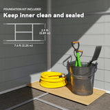 Outsunny 7.9ft x 6.2ft Aluminium Frame and Plastic Wall Shed, with Foundation - Light Grey