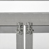 Outsunny 3-tier Wood Greenhouse Garden Polycarbonate Cold Frame Balcony Grow House w/ Storage Shelf for Plants, Flowers, Dark Grey