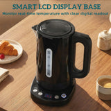 HOMCOM Electric Kettle, 1.7L, Fast Boil, 3kW Water Kettle with UK Strix Thermostat, Keep Warm Function, LCD Base, Black