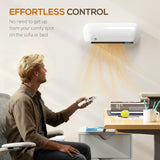 HOMCOM 2000W Ceramic Electric Heater with Fan, Adjustable Thermostat, Wall Mounted - White