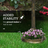 Outsunny 72cm Tall Antique Bird Bath for Garden, Vintage Style Birdbath with Bird Decoration and Flower Planter Base, Bird Bath Bowl for Outdoor, Bronze Tone