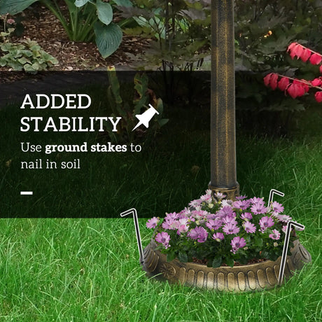 Outsunny 72cm Tall Antique Bird Bath for Garden, Vintage Style Birdbath with Bird Decoration and Flower Planter Base, Bird Bath Bowl for Outdoor, Bronze Tone