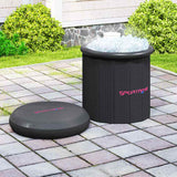 SPORTNOW 300L Outdoor Ice Bath Tub, with Lid, Cover, Carry Bag, Black