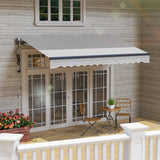 Outsunny 3.5 x 3(m) Electric Awning with Remote Controller, Aluminium Frame DIY Retractable Awning, UPF30+ Sun Shade Canopy for Garden Patio Deck Door Window, Light Grey