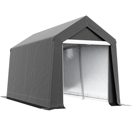 Outsunny 3.6 x 2.1m Portable Outdoor Shed, with Window - Dark Grey