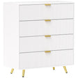 HOMCOM Elegant Four-Drawer Bedside Table - White