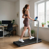SPORTNOW Folding Walking Treadmill, Under Desk Walking Pad with Incline, Silver Tone