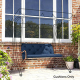 Outsunny 2 Seater Bench Pad, Garden Chair Cushion with Back and Ties for Indoor and Outdoor Use, 98 x 100 cm, Dark Blue