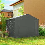 Outsunny 8 x 6 ft Outdoor Garden Storage Shed, Waterproof Bike Tent with Roll-Up Zipper Door