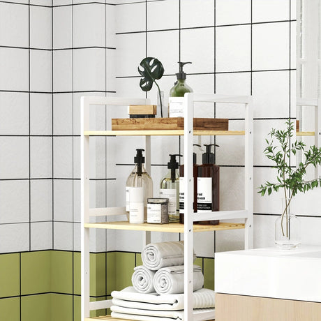 HOMCOM Five-Tier Bamboo Adjustable Shelf Storage Unit