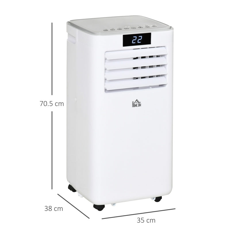 HOMCOM 7000 BTU Air Conditioning Unit, 3-in-1 Portable Air Conditioner, Dehumidifier, Cooling Fan with Remote Control, LED Display, 2 Speeds, 24H Timer, Window Venting Kit, 15m2