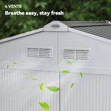 Outsunny 7 x 4ft Lockable Metal Garden Tool Storage Shed Storage - Light Grey