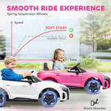 HOMCOM Audi Licensed 12V Kids Electric Ride-On, with Remote Control, Suspension System, Lights, Music, Motor - Pink