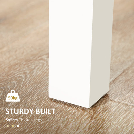 HOMCOM Dining Table for 4 to 6, Modern Kitchen Table with Wood Effect Tabletop, Thick Legs, 120L x 70W x 75Hcm, for Dining Room, Kitchen, Living Room, Oak