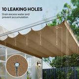 Outsunny Retractable Pergola Cover, 3.5 x 2.6 m Replacement Canopy Fabric for 4 x 3 m Frame, Roof Top Only, Tan
