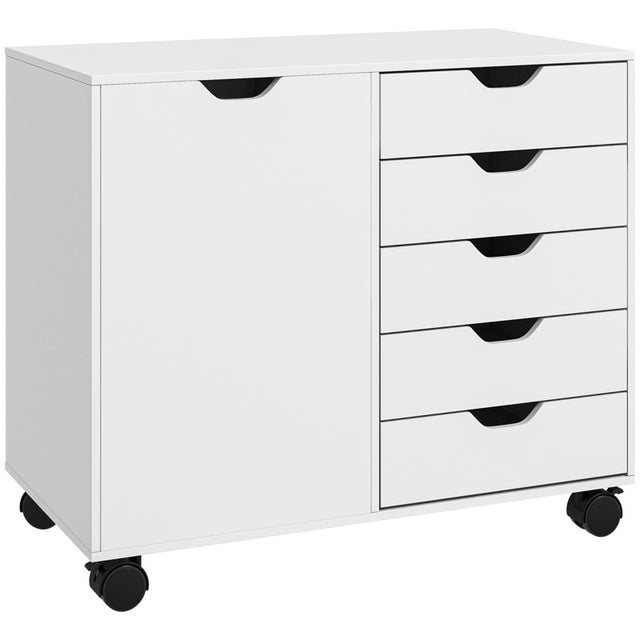 HOMCOM Multi-Storage Mobile Office Storage Cabinet - White