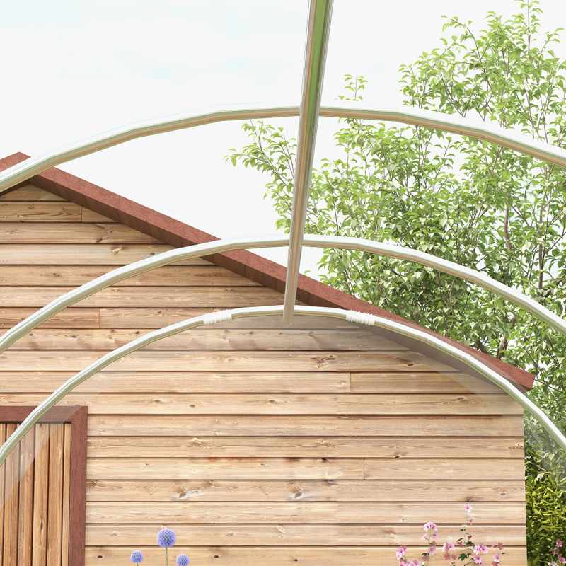 Outsunny Polytunnel Greenhouse Walk-in Grow House with PE Cover, Door and Galvanised Steel Frame, 3 x 2 x 2m, Clear