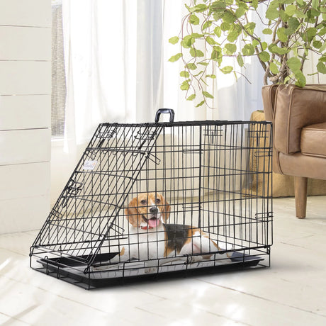 Pawhut Trapeze Collapsible Dog Pet Travel Box Cage Removable Tray 93 x 58 x 65cm