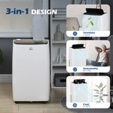 HOMCOM Portable Air Conditioner 14000 BTU, 4-in-1 Air Conditioning Unit, Dehumidifier, Cooling, Fan, Sleep Mode with 3 Speeds, Remote Control, LED Display, 24H Timer, Window Kit, Children Lock, 40m2