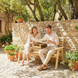 Outsunny Fir Wood Convertible 2 to 3 Seater Outdoor Garden Bench, Natural Wood Finish