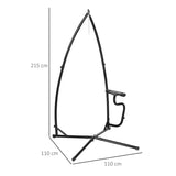 Outsunny Hammock Chair Stand Only Construction Heavy Duty Metal C-Stand for Hanging Hammock Chair Porch Swing Indoor or Outdoor Use