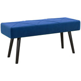 HOMCOM End of Bed Bench with X-Shape Design and Steel Legs, Upholstered Hallway Bench for Bedroom, Blue