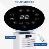 HOMCOM 10000 BTU Air Conditioning Unit, 3-in-1 Portable Air Conditioner, Dehumidifier, Cooling Fan with Remote Control, Digital Display, 2 Speeds, 24H Timer, Window Venting Kit, 22m2