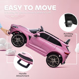 AIYAPLAY Aston Martin DBX Licensed Battery Powered Kids Electric Car, 12V Kids Ride on Car w/ Lights, Music Horn, Pink