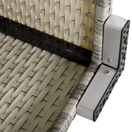 Outsunny Outdoor PE Rattan Furniture with Cushions, Garden Armless Chair with Adjustable Footpads and Back Support Cushion, for Garden, Yard, Terrace, Light Grey