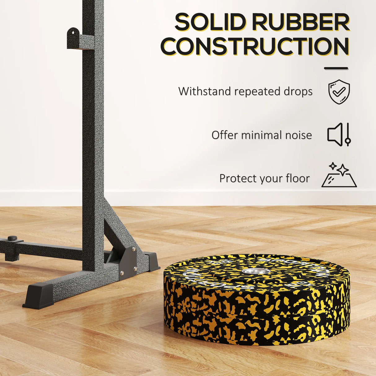 SPORTNOW Olympic Weight Plates with 5cm Holes, for Weight Lifting, 2 x 15KG