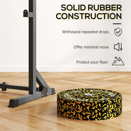 SPORTNOW Olympic Weight Plates with 5cm Holes, for Weight Lifting, 2 x 15KG