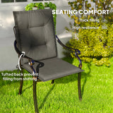 Outsunny Set of Four Padded Garden Seat Cushions - Light Grey