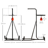 HOMCOM Adjustable Freestanding Speedbag, Punch Bag Hanger, Black