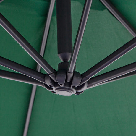 Outsunny 3m Banana Hanging Parasol Umbrella Green