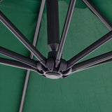 Outsunny 3m Banana Hanging Parasol Umbrella Green