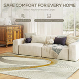 HOMCOM Modern Area Rug, Machine Washable Rug, Allergy-Friendly Floor Carpet for Living Room, Bedroom, Dining Room, Home Office, 230 x 160 cm, Cream White