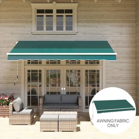 Outsunny Awning Replacement Canopy, Water Resistant UPF 50+ Sun Shade Cover for 3 x 2.5 m Garden Awning (Fabric Only), Green