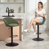 HOMCOM Set of Two Relaxed Tub Bar Stools - Dark Green