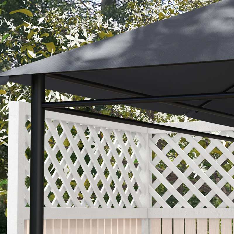 Outsunny 3 x 4m Gazebo Canopy Replacement Cover, Gazebo Roof Replacement (TOP COVER ONLY), Dark Grey