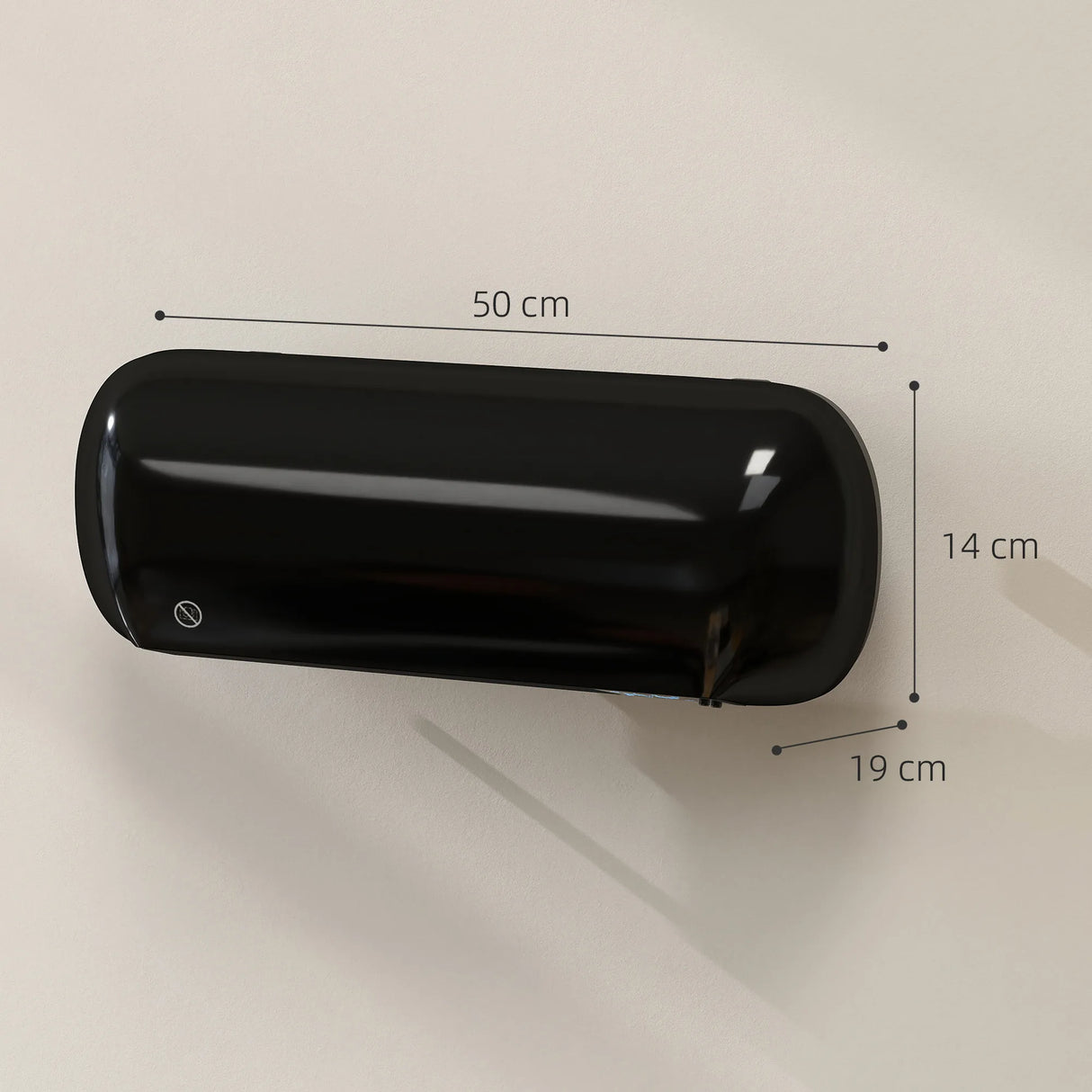 HOMCOM 2000W Ceramic Electric Heater with Fan, Adjustable Thermostat, Wall Mounted - Black