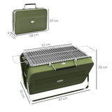 Outsunny Metal Suitable-Style Portable BBQ Grill - Green