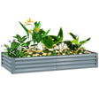 Outsunny 180 x 90cm Galvanised Steel Open Planter - Silver