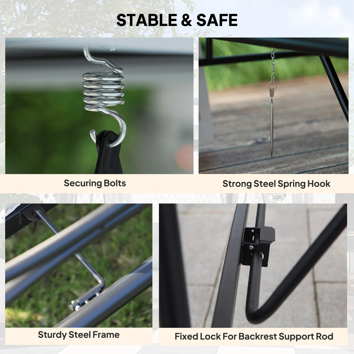 Outsunny 3 Seater Convertible Swing Chair, Outdoor Gazebo Swing Seat Bed with Double Tier Canopy, Cushioned Seat, Mesh Sidewalls, Light Grey