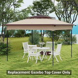 Outsunny Pop up Gazebo Cover, 2-Tier Gazebo Roof Replacement for 3.25m x 3.25m Frame, 30+ UV Protection, Beige