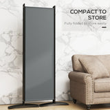 Outsunny 6 Panel Folding Room Divider Foldable Freestanding Garden Privacy Screen, 332 x 172 cm, Dark Grey